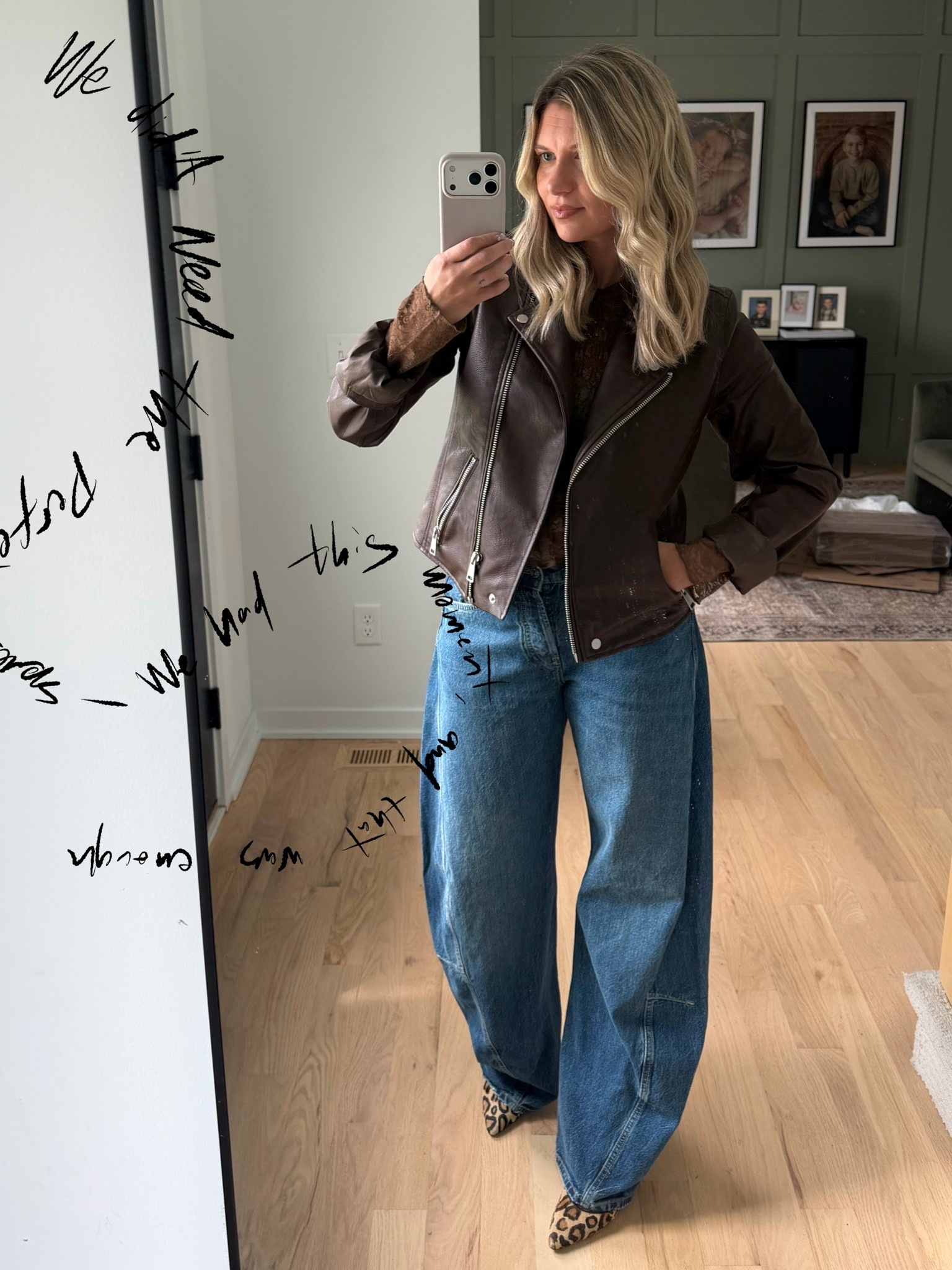 Pre fall outfit 
Fall transitional outfit 
Brown lace top 
Brown leather jacket 
Free people Jeans

#LTKootd #LTKgrwm #LTKdayinmylife