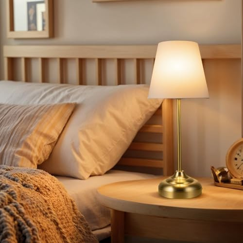 Coolilumi LED Cordless Lamps for Bedroom, Antique Dimmable Gold Table Lamps for Bedroom and Living Room, Wireless Vintage Bedside Lamps, Home Decor Night Lamp | Amazon (US)