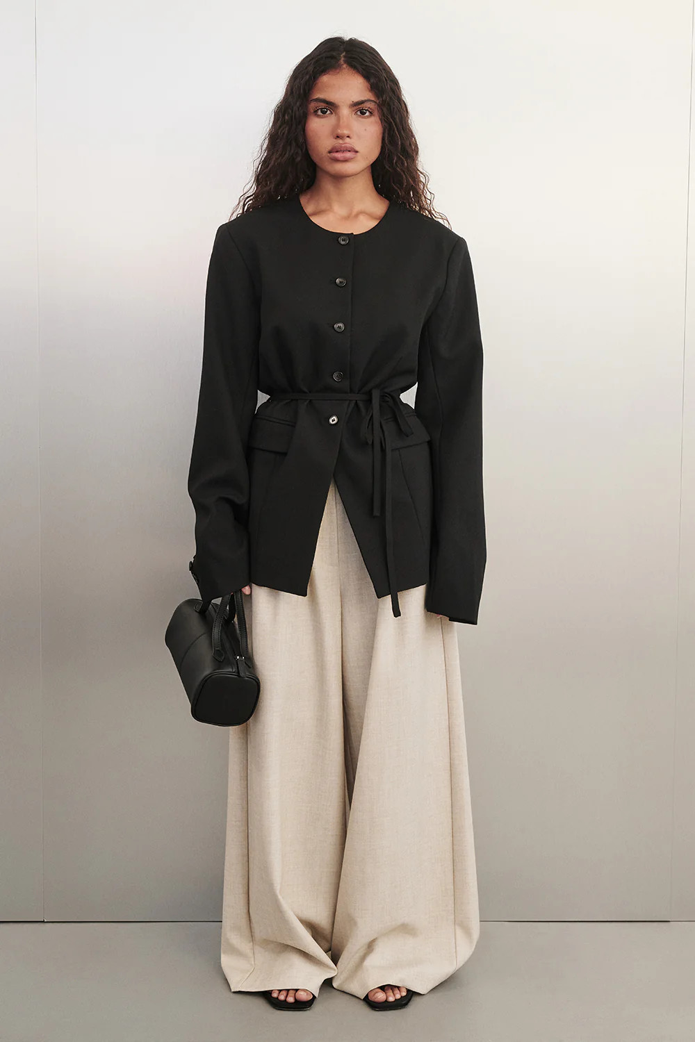 CYRUS BLACK COLLARLESS BLAZER | DISSH