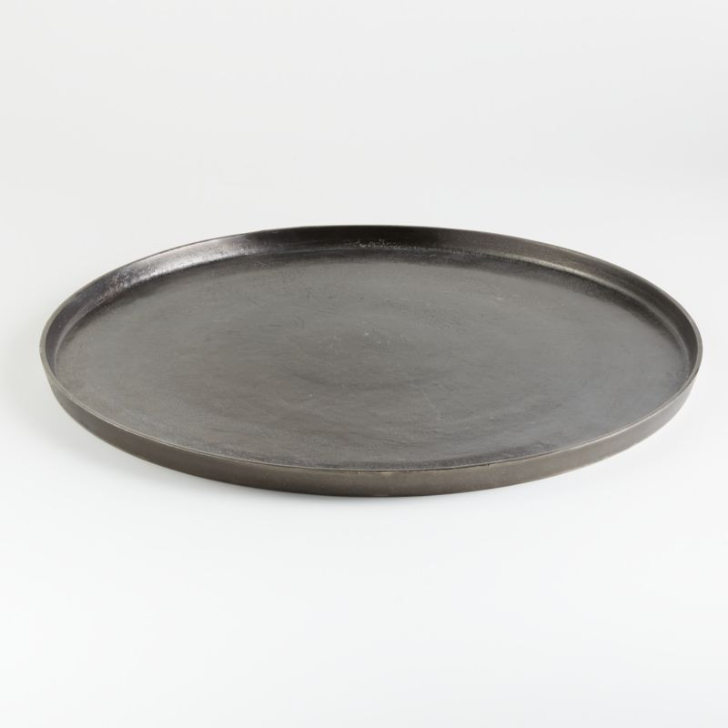 Element Metal Antiqued Pewter Tray + Reviews | Crate & Barrel | Crate & Barrel