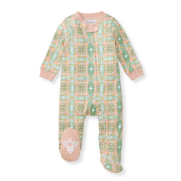 Floral Tile Organic Baby Girl Pajamas | Burts Bees Baby