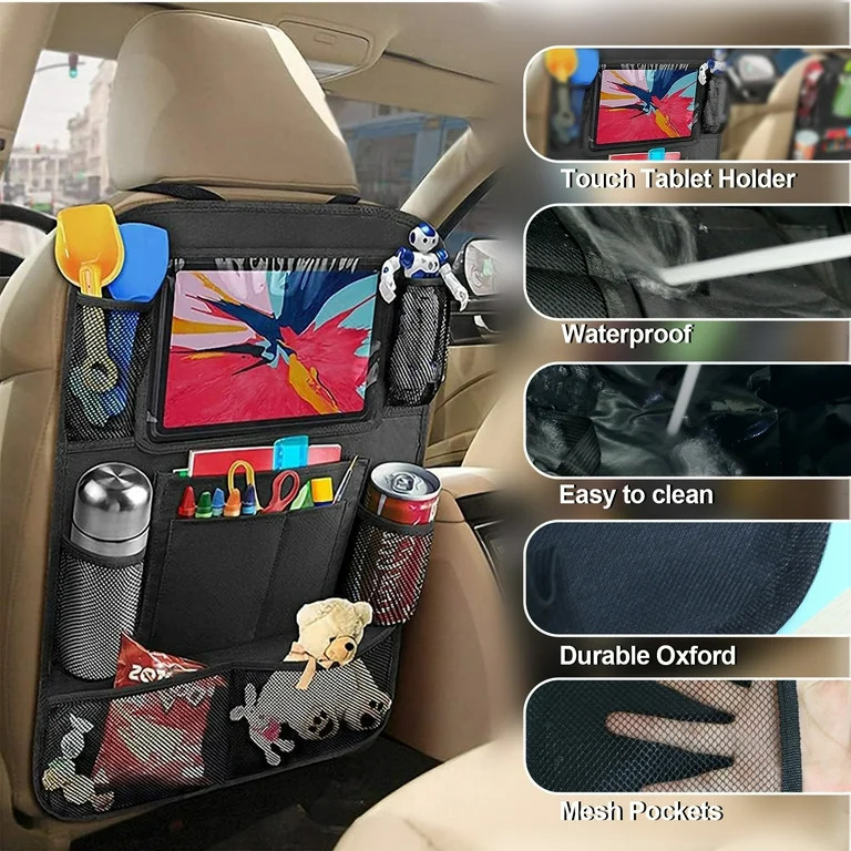 CYRICO Car Backseat Organizer 2 Pack, Kick Mats Car Storage with Tablet Holder for Kids, Back Sea... | Walmart (US)
