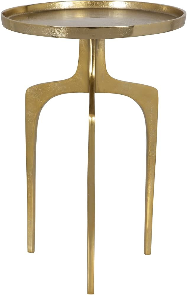 Moss + Fig Century Modern Side Table | Gold Round Accent Table (15 in. W x 22 in. H) | Amazon (US)