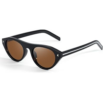 DreamCalf Oval Cat Eye Sunglasses for Women Trendy Retro Cateye Frame with UV Protection for Trav... | Amazon (US)