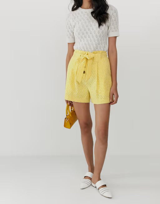 ASOS DESIGN broderie short with belt | ASOS US