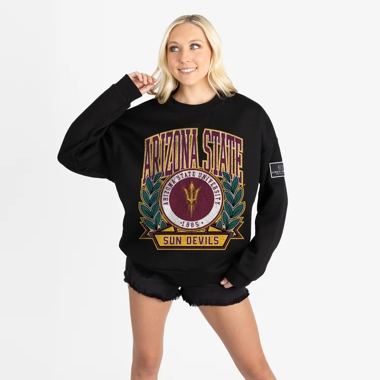 Women's Gameday Couture Black Arizona State Sun Devils Oversized Victory Lane Black Label Premium... | Walmart (US)