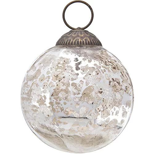 Luna Bazaar Large Mercury Glass Ball Ornament (3-Inch, Silver, Penina Design, Single) - Great Gif... | Walmart (US)