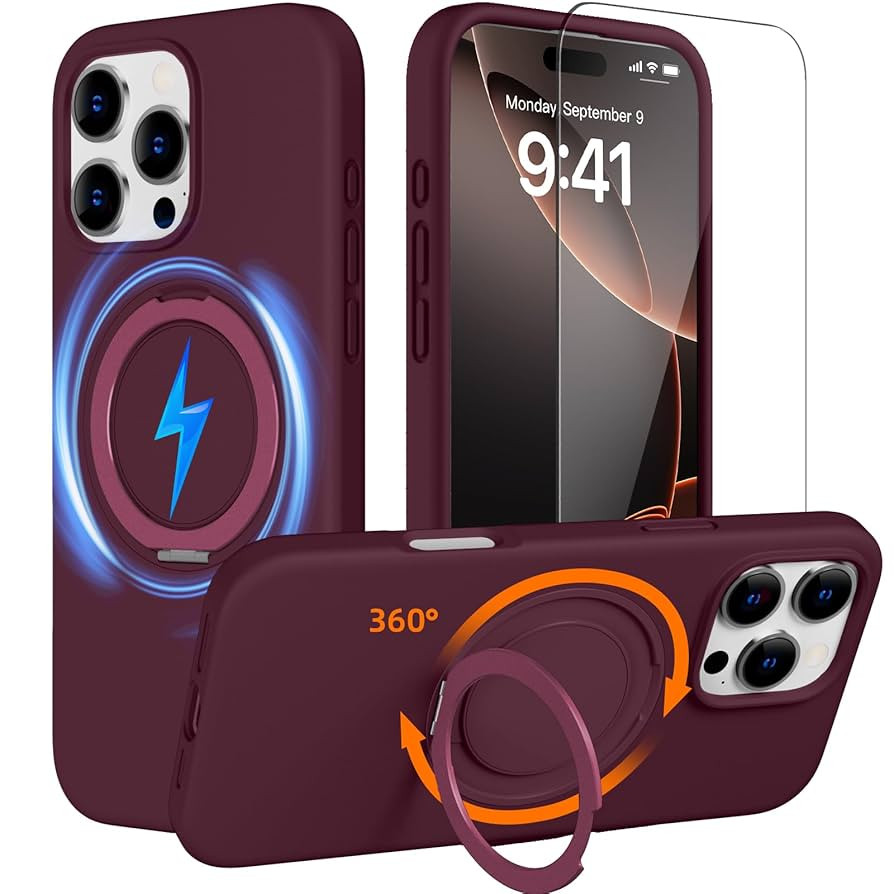 X-level Magnetic Case for iPhone 16 Pro Max with 360° Rotating Ring Stand, Compatible Magsafe [S... | Amazon (US)