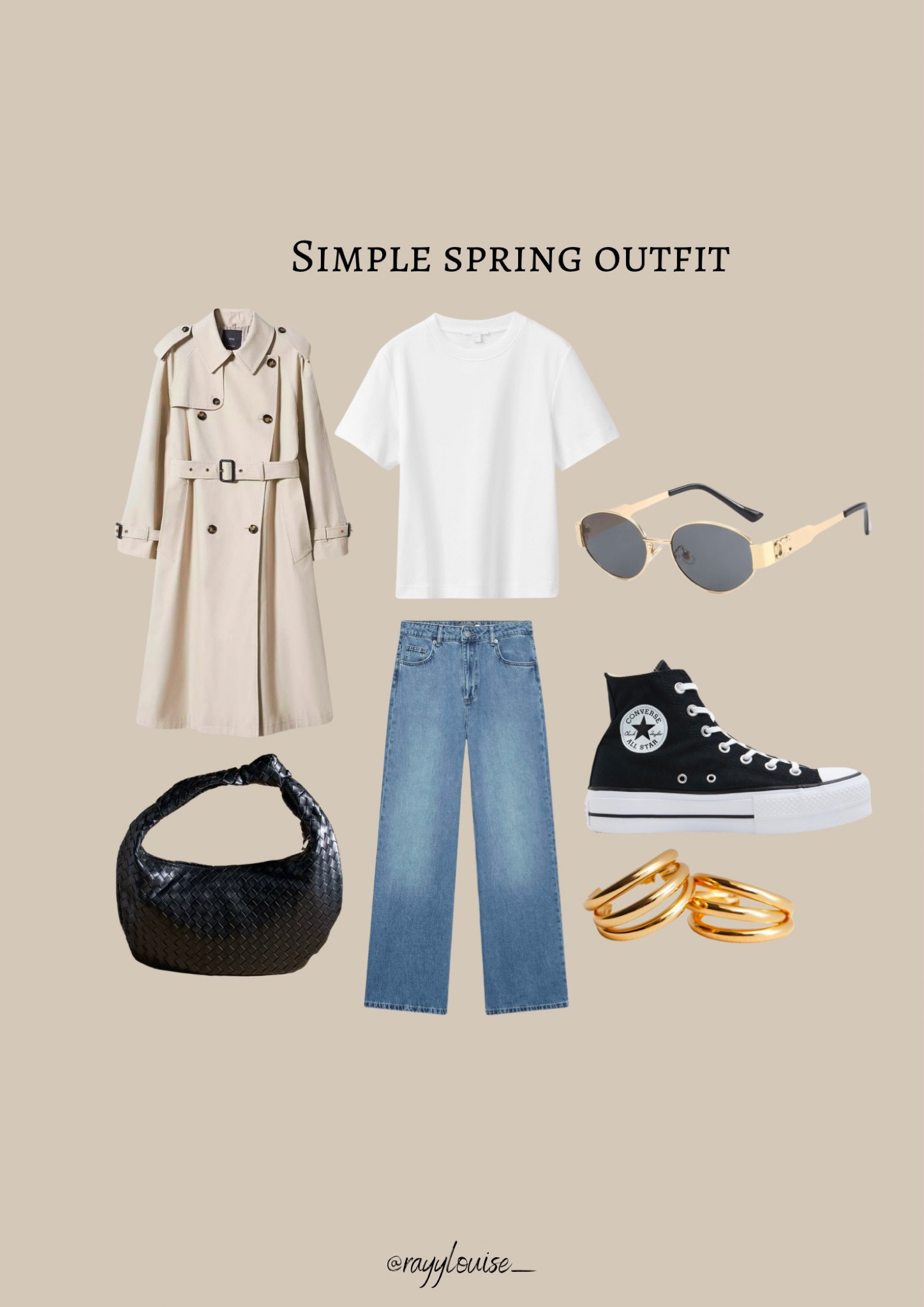 Simple Spring Outfit🤍

Trench coat, white t shirt, wide leg blue jeans, platform converse, black bag and gold accessories  

#LTKmidsize #LTKshoecrush #LTKSpringSale