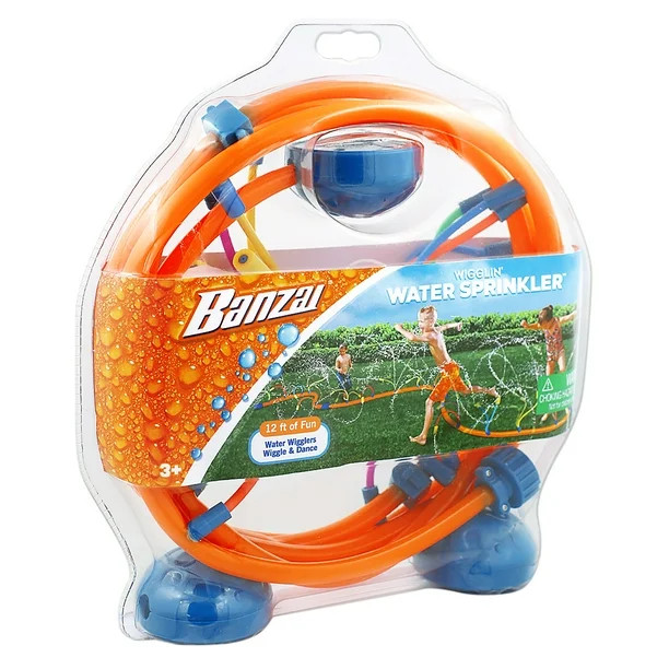 Banzai Wigglin Water Sprinkler 12’L Outdoor Lawn Sprayer Summer Family Fun Ages 3+ | Walmart (US)