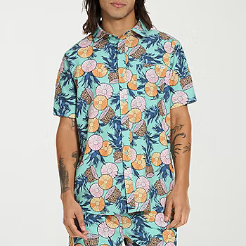 new!Hurley Mens Short Sleeve Regular Fit Button-Down Shirt | JCPenney