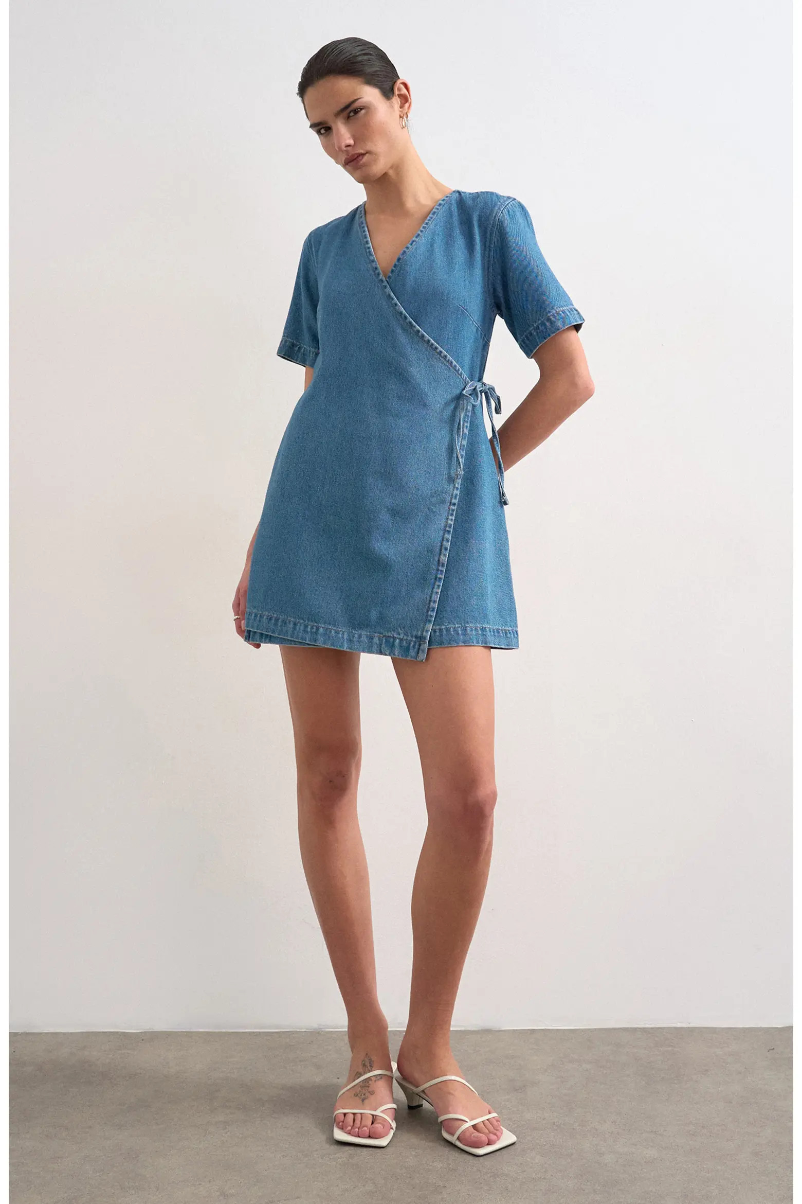 Denim Wrap Minidress (Women) | Nordstrom | Nordstrom