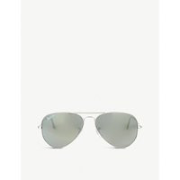 Ray-Ban Original aviator silver frame sunglasses RB3025 58, Mens, Silver | Selfridges