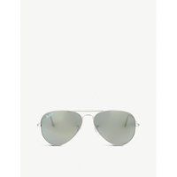 Ray-Ban Original aviator silver frame sunglasses RB3025 58, Mens, Silver | Selfridges