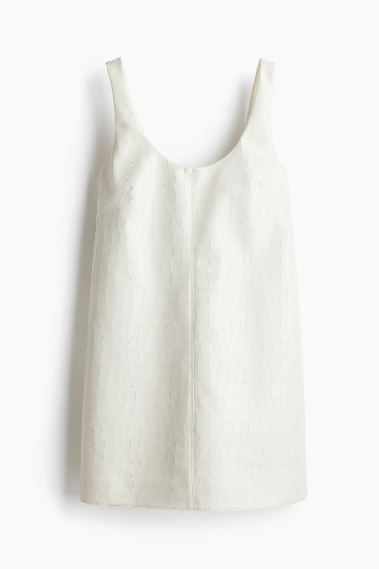 H & M - Crocodile-patterned mini dress - White | H&M (US + CA)