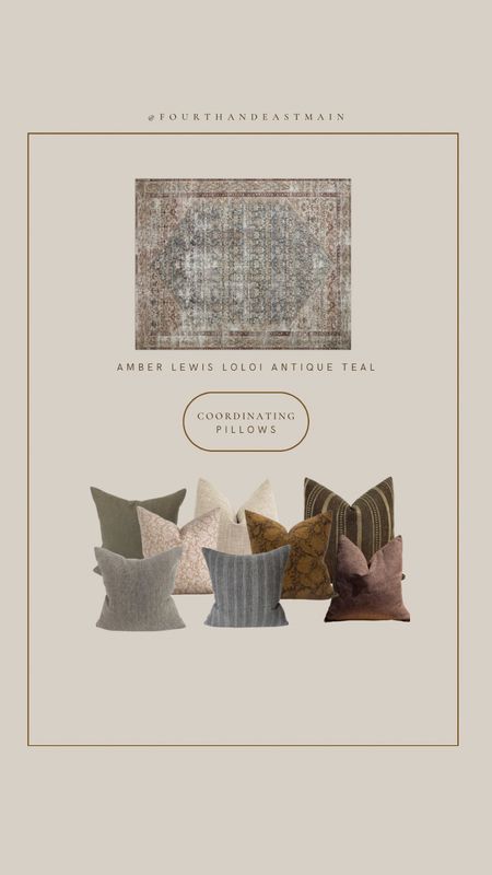 coordinating pillows with loloi amber lewis x antique teal rug 

amber lewis
amber interiors 

#LTKhome