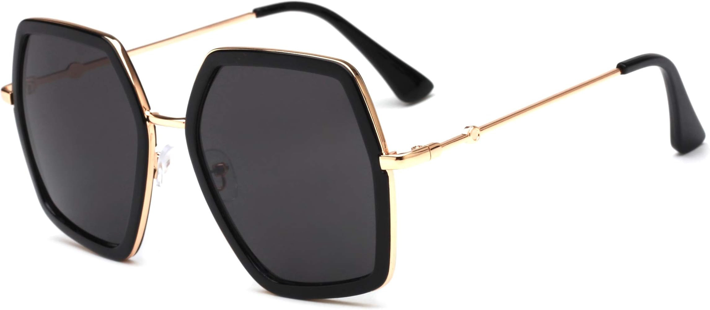 FEISEDY Women Large Hexagon Inspired Sunglasses Fashion Irregular Design Style Geometric B2503 | Amazon (US)