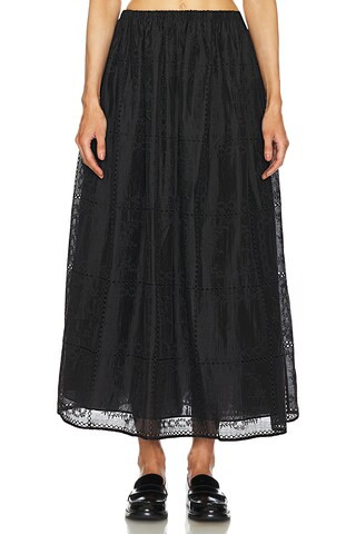 Helsa Handkerchief Midi Skirt in Black from Revolve.com | Revolve Clothing (Global)