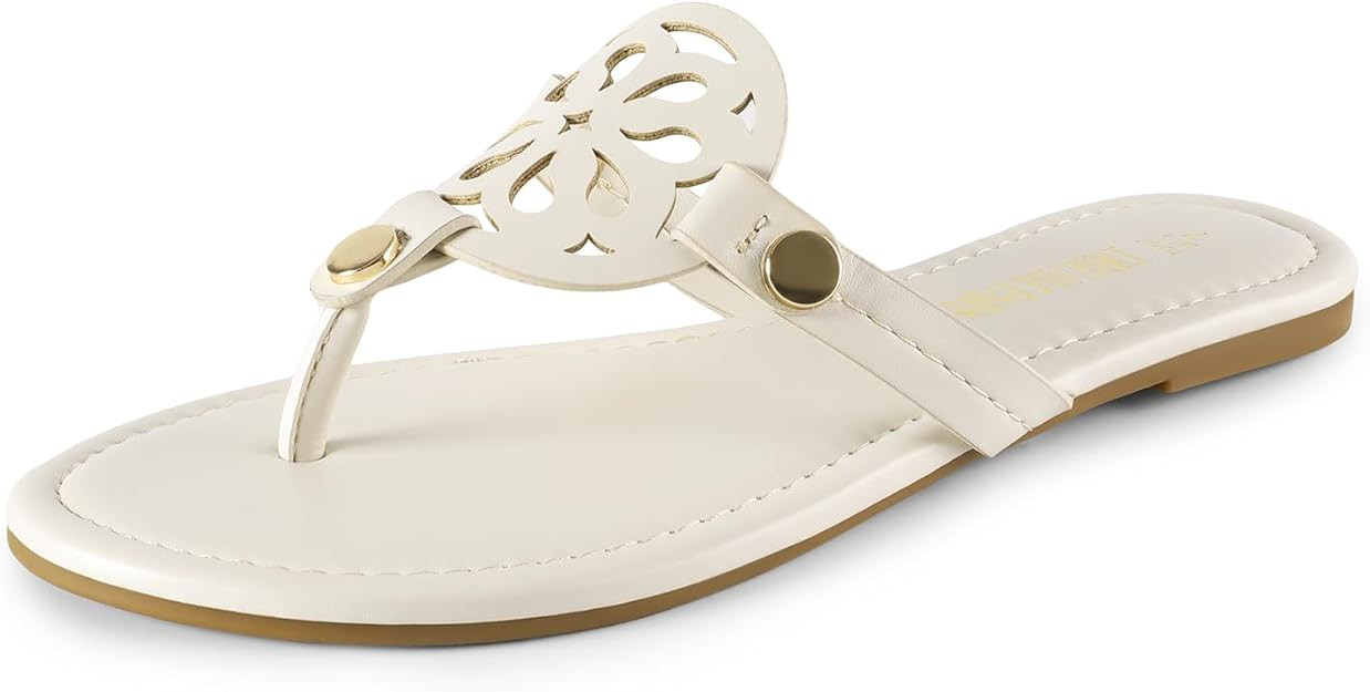 DREAM PAIRS Women's Flip Flops Comfortable Soft Cushion Slide Slip on Summer Beach Thong Flat San... | Amazon (US)