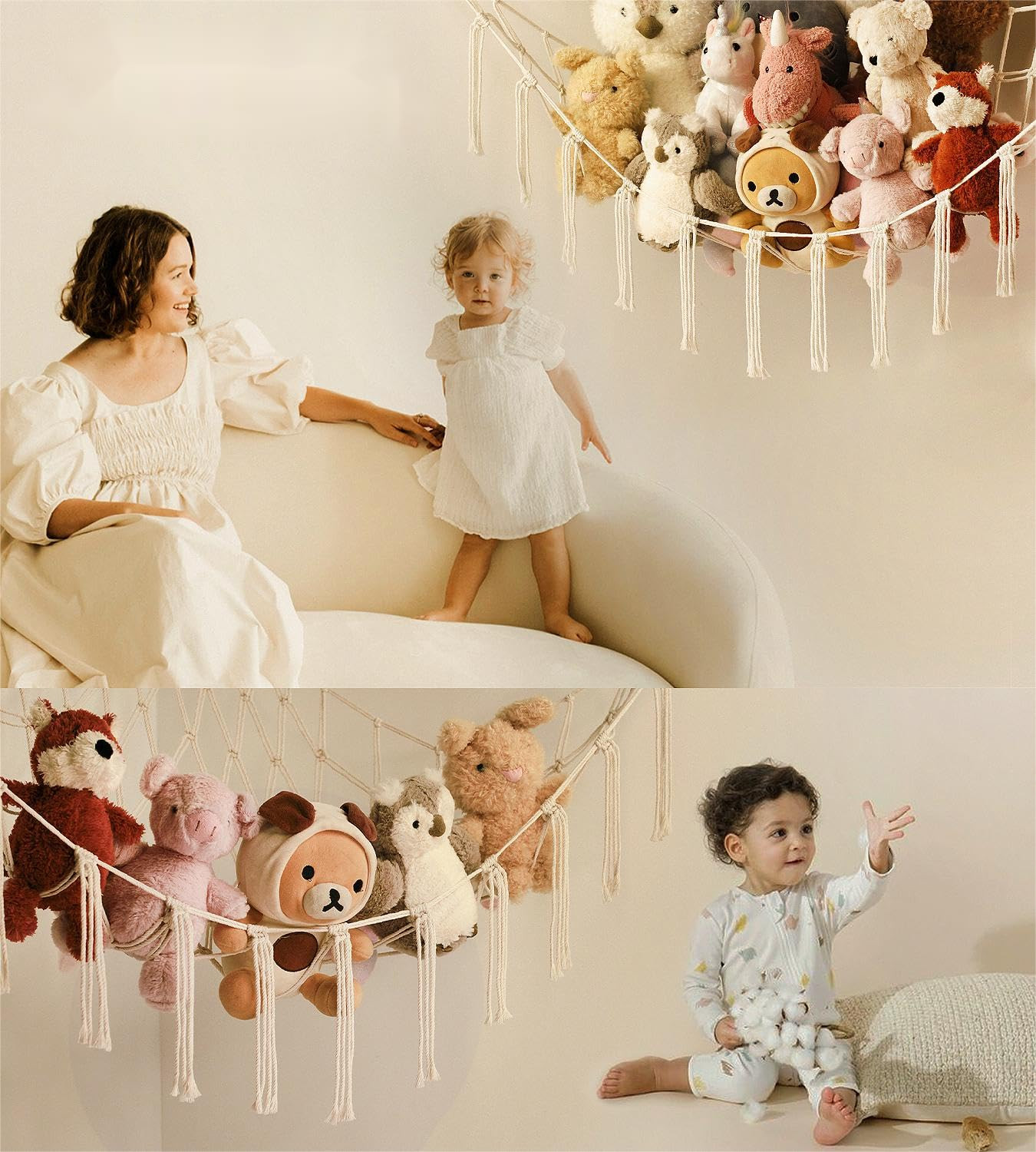 Stuffed Animal Storage Hammock or Net Corner - Large Toy Hammock Net for Stuffed Animals Room Dec... | Amazon (US)