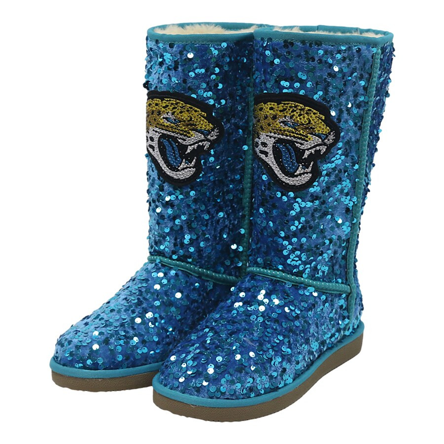 Women's Jacksonville Jaguars Cuce Teal Tall Sequin Boots | NFL Shop