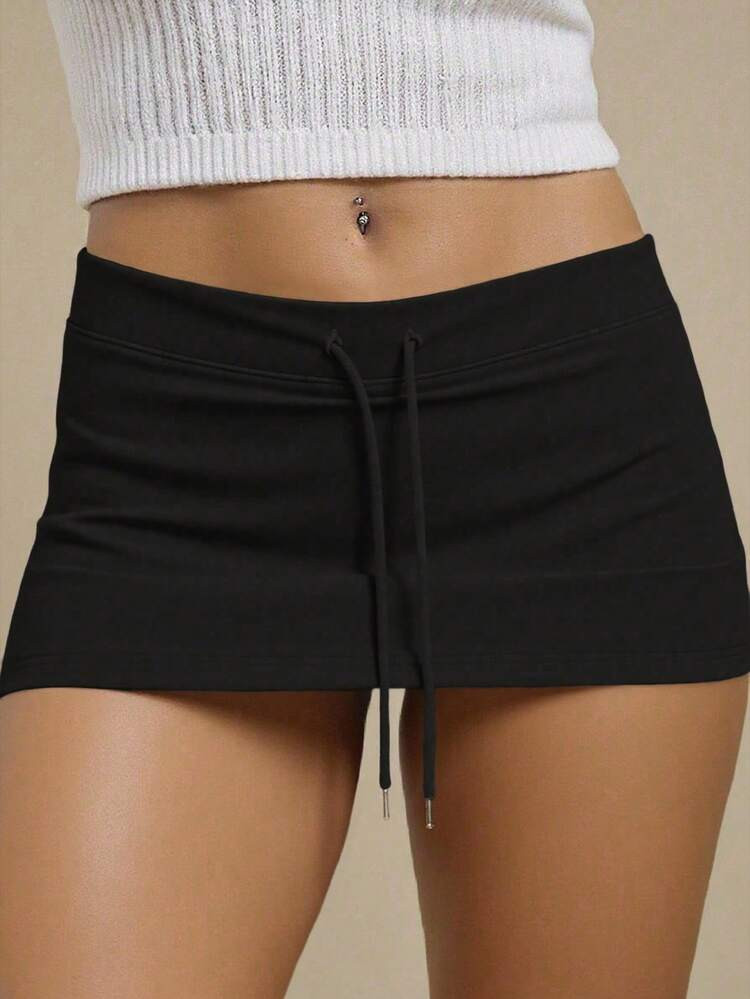 Rina Fox Women's Basic Drawstring Low Waist Shorts | SHEIN