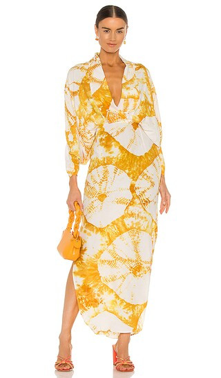 Plunge Dress in Gold | Revolve Clothing (Global)
