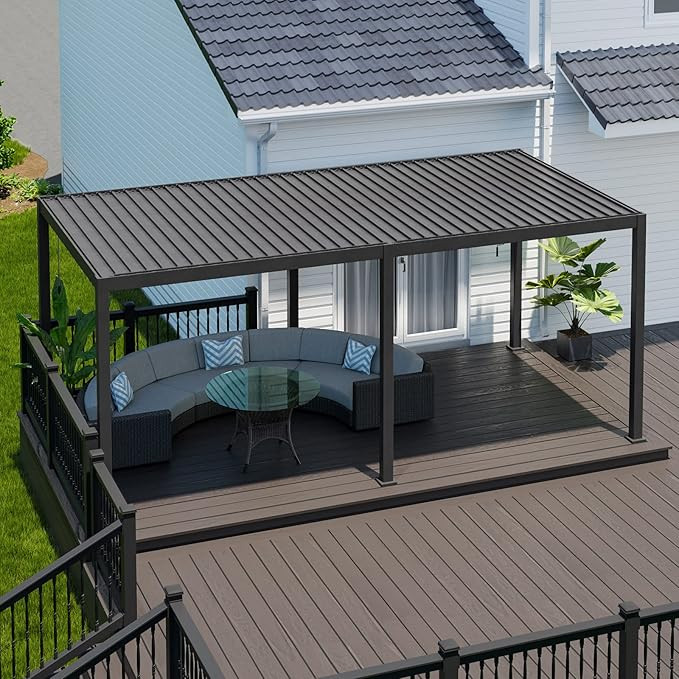 SORARA Mirador Louvered Pergola 10' × 20' Aluminum Gazebo with Adjustable Roof for Outdoor Deck ... | Amazon (US)