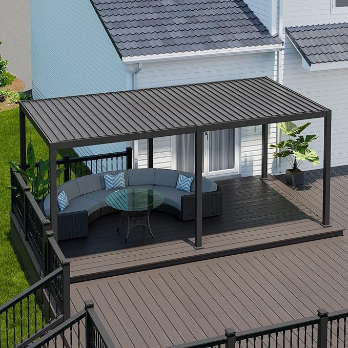 SORARA Mirador Louvered Pergola 10' × 20' Aluminum Gazebo with Adjustable Roof for Outdoor Deck ... | Amazon (US)