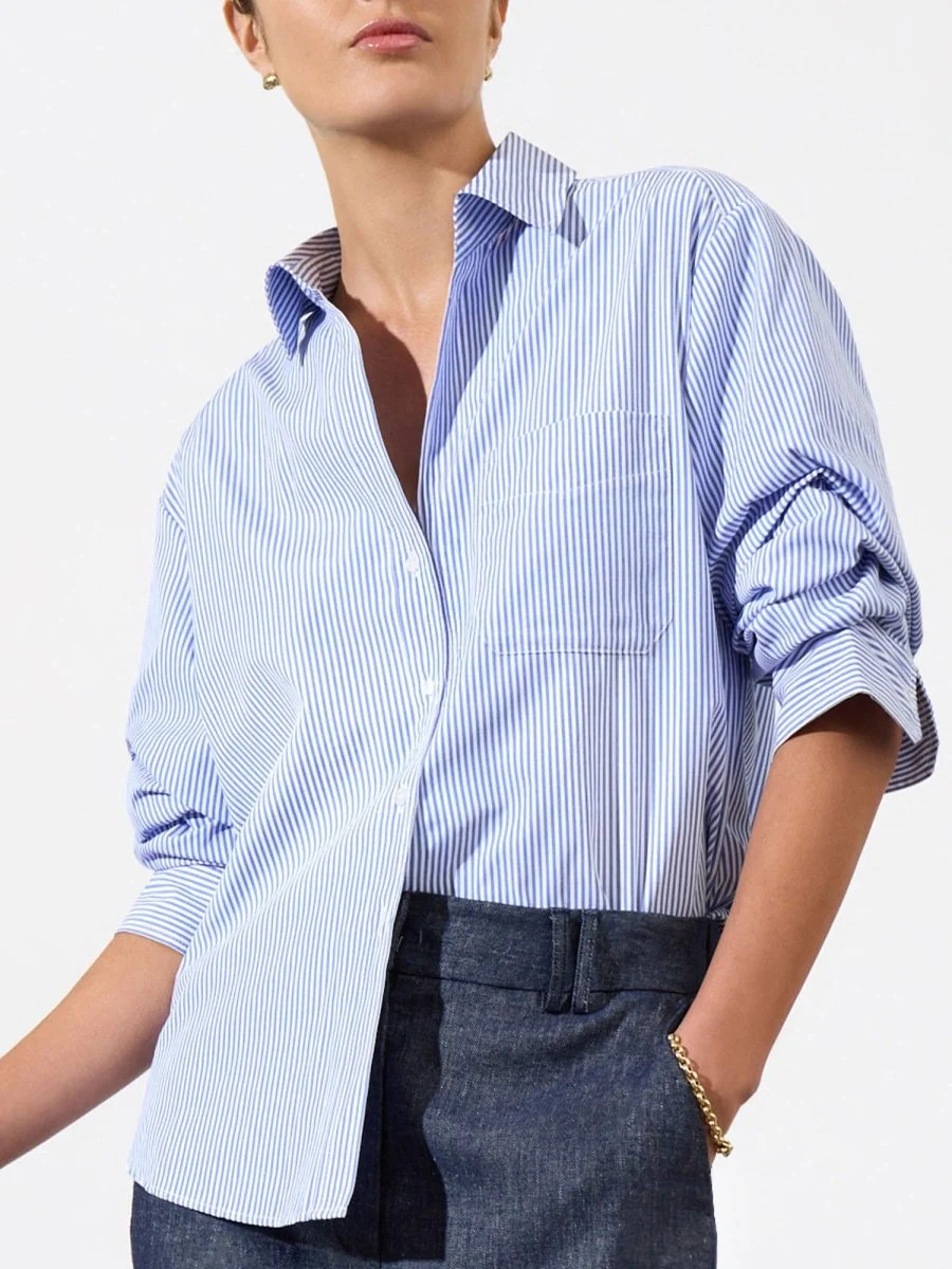 Women's Pia Shirt in Blue Stripe | Brochu Walker | Brochu Walker