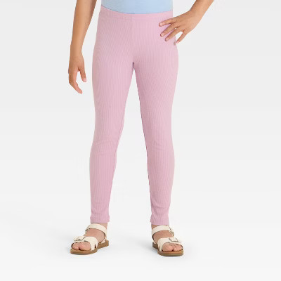 Girls' Solid Ribbed Leggings - Cat & Jack™ | Target