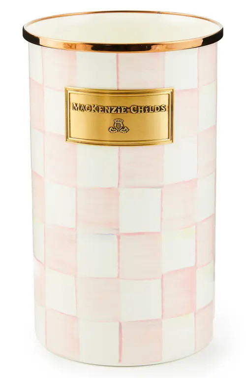 MACKENZIE CHILDS Rosy Check Utensil Holder in Pink/White at Nordstrom | Nordstrom