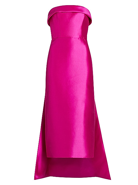 Amsale Mikado Tea-Length Dress | Saks Fifth Avenue