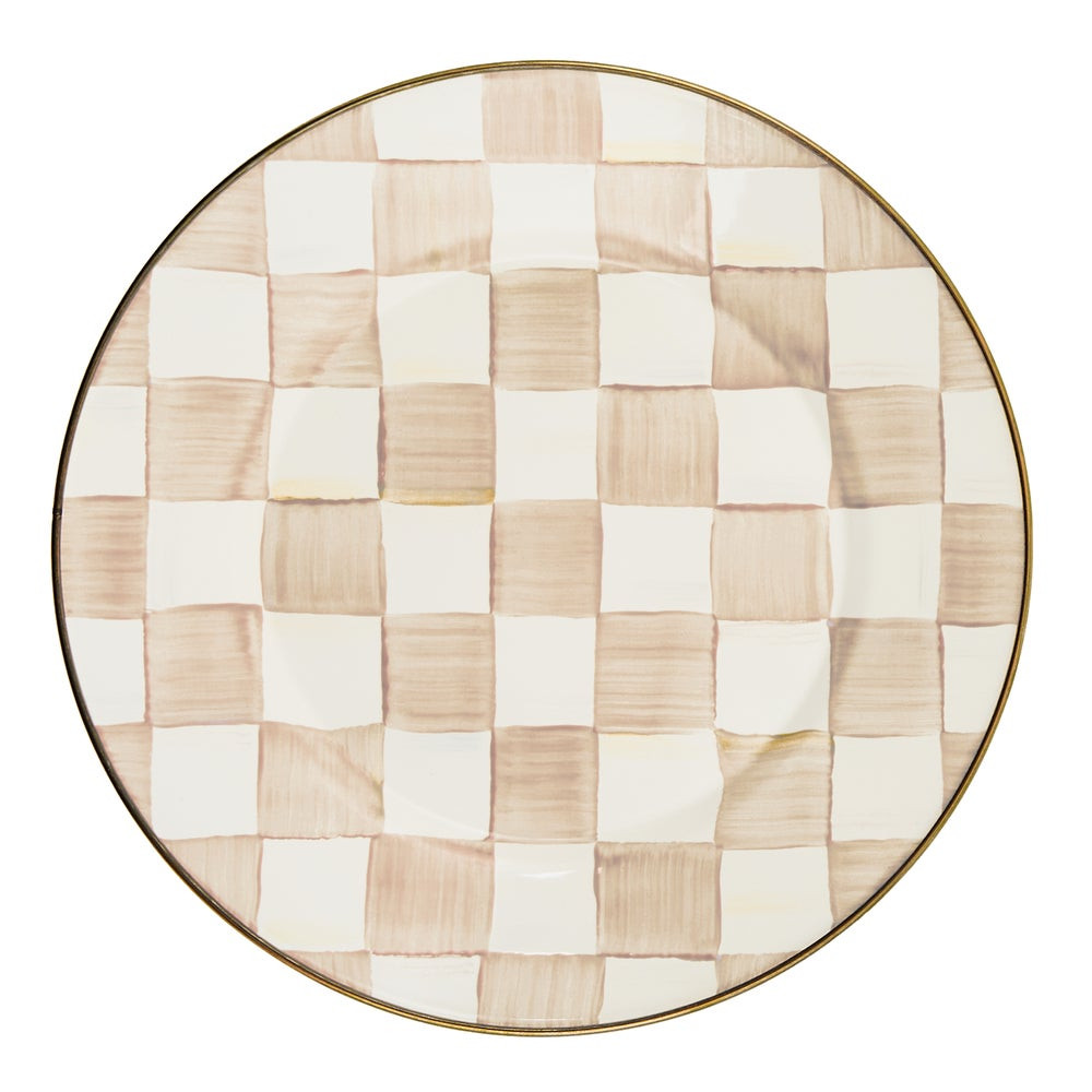 Mocha Check Dinner Plate | MacKenzie-Childs