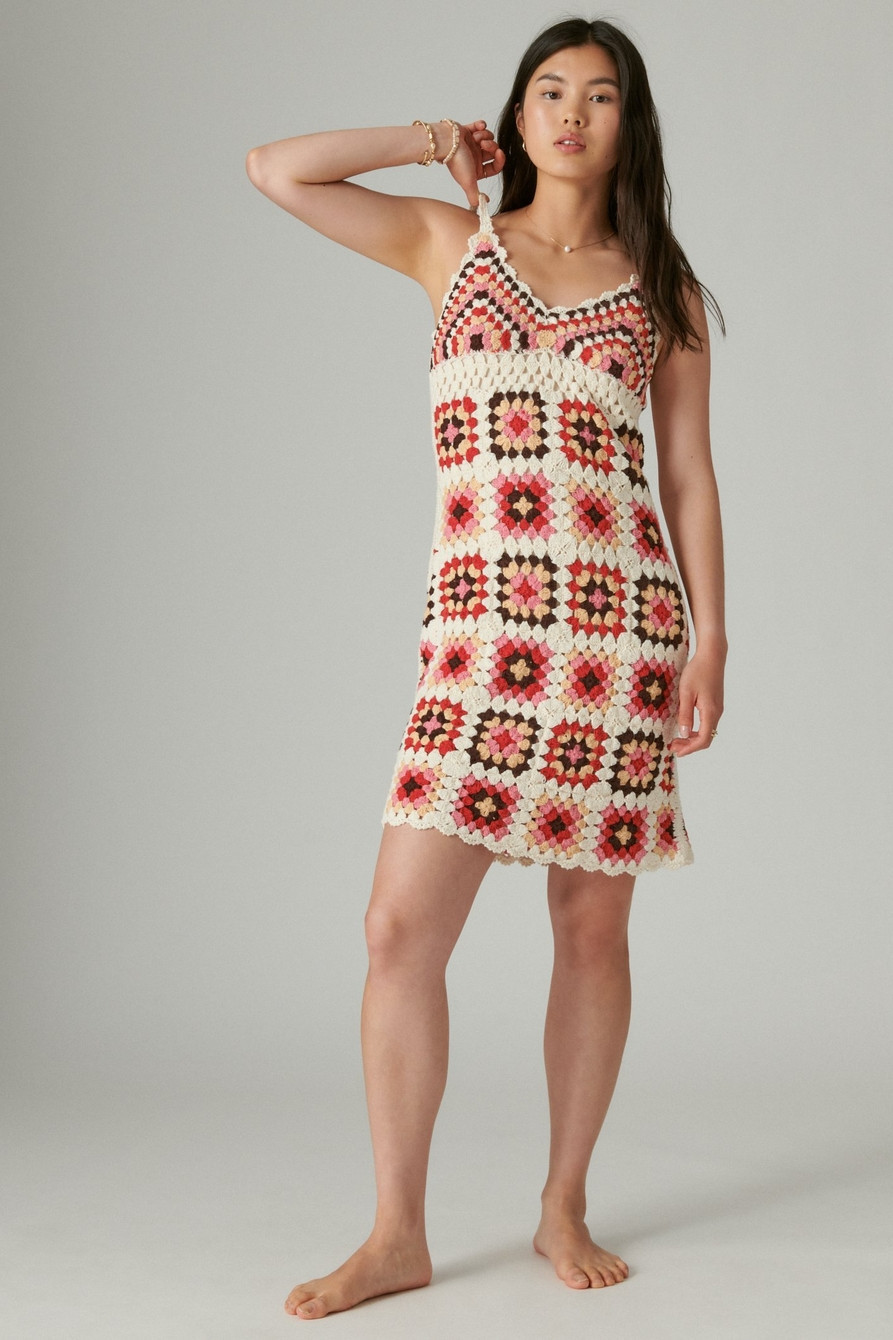 crochet square mini dress | Lucky Brand
