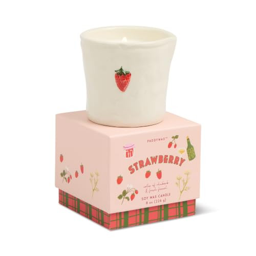 Paddywax Bistro Hand Painted Scented Candle, Strawberry, 8 oz | Amazon (US)