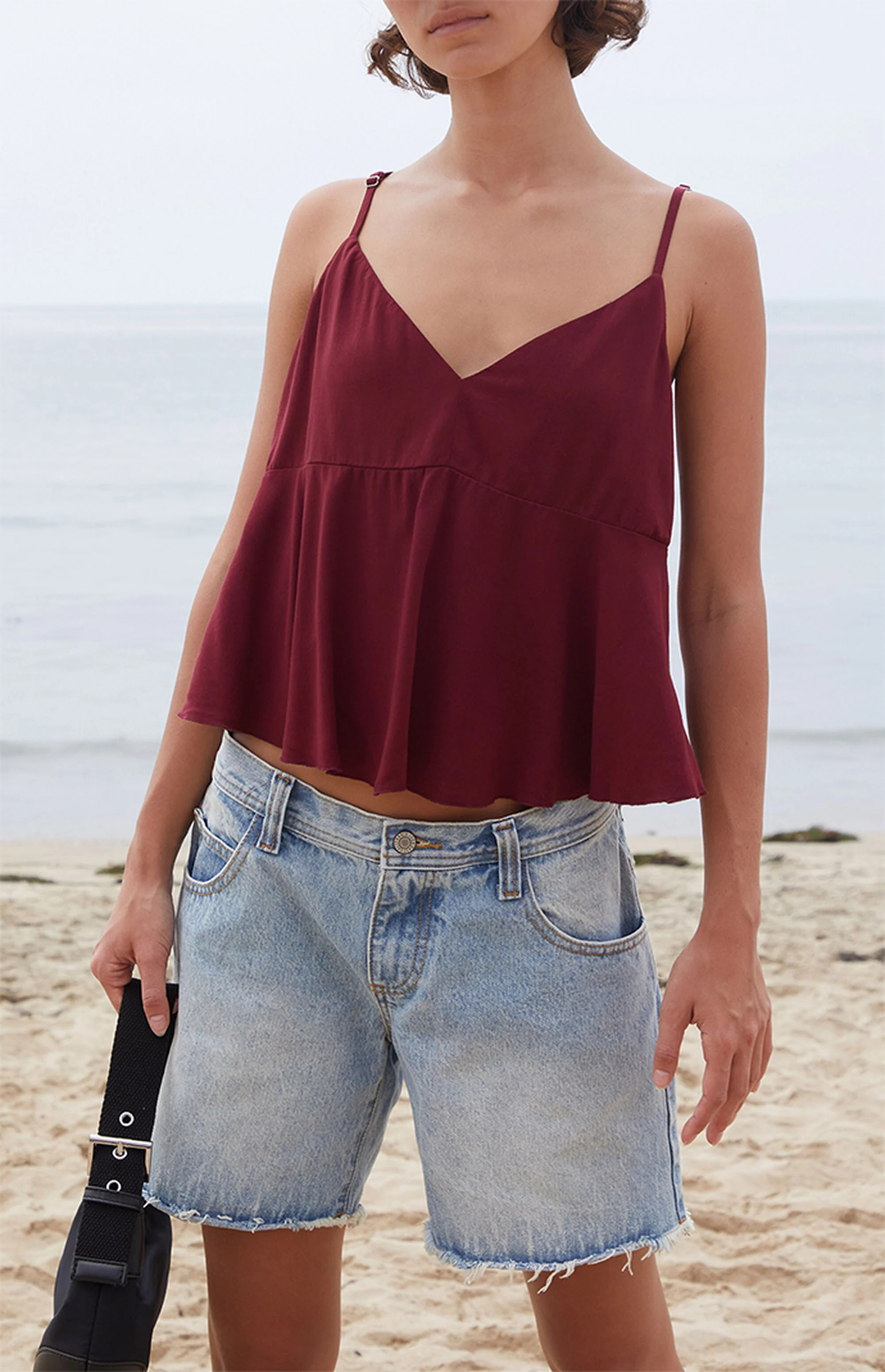 John Galt Burgundy Tiffany Tank Top | PacSun