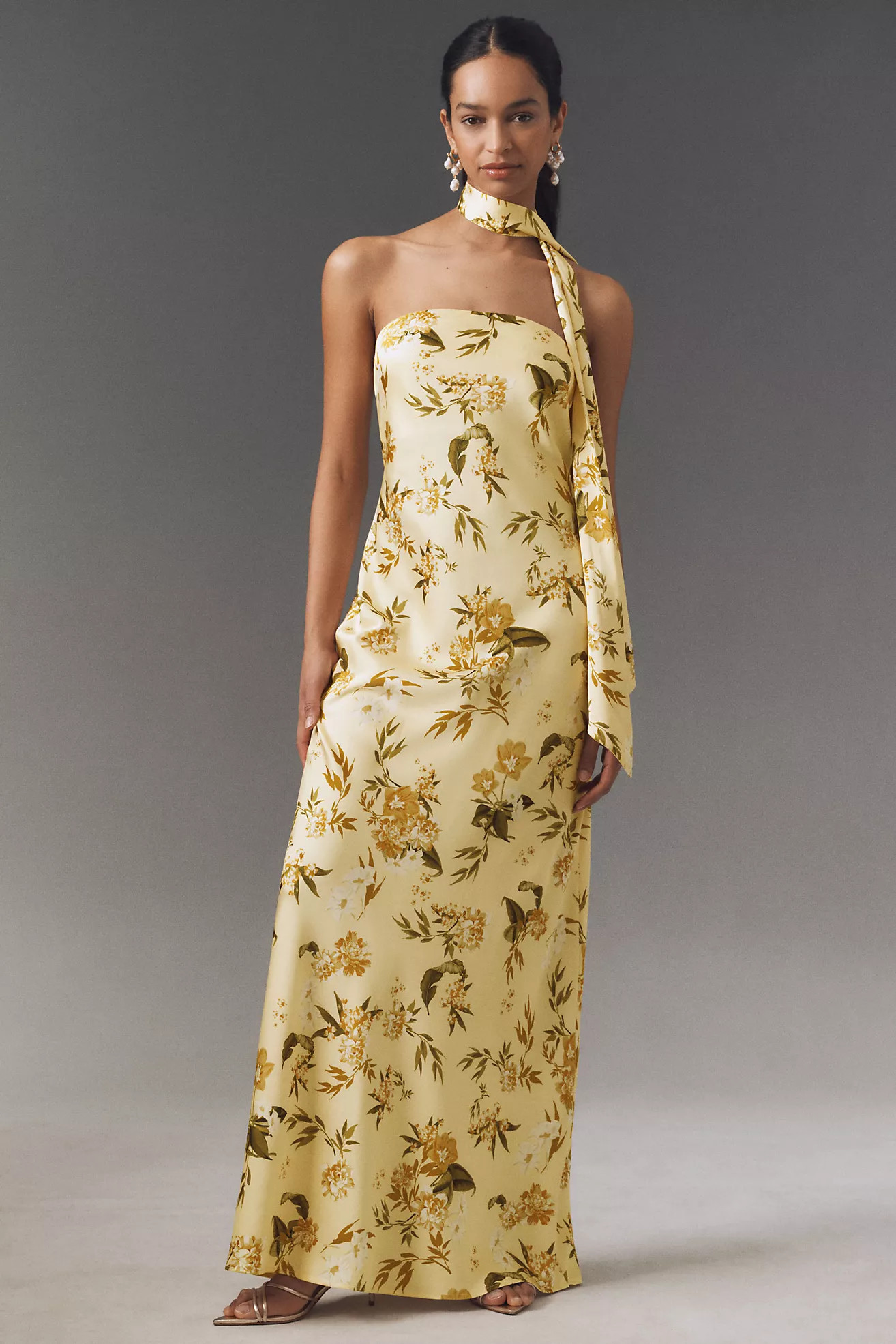 Sachin & Babi Molly Scarf-Neck Strapless Column Maxi Dress | Anthropologie (US)