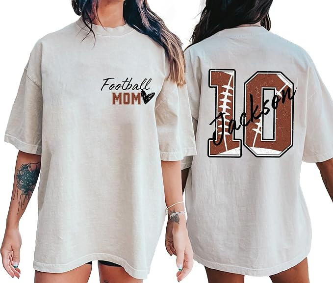 Custom Football Mom Shirt with Kids Names and Jersey Number, Personalized Football Shirts, Women ... | Amazon (US)