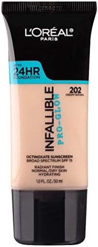 L'Oreal Paris Makeup Infallible Up to 24HR Pro-Glow Foundation, 202 Creamy Natural, 1 fl; oz. | Amazon (US)
