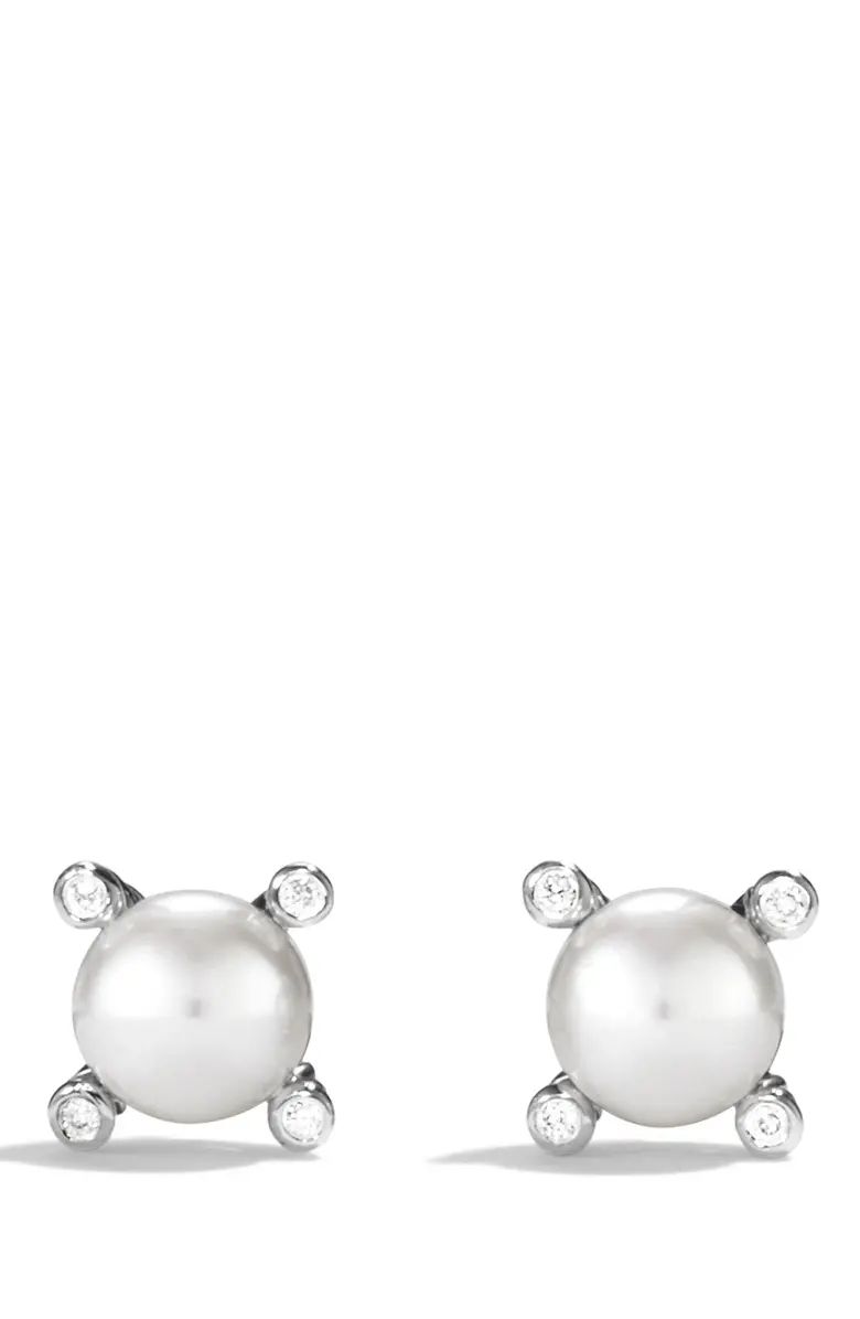 David Yurman Small Pearl Earrings with Diamonds | Nordstrom | Nordstrom