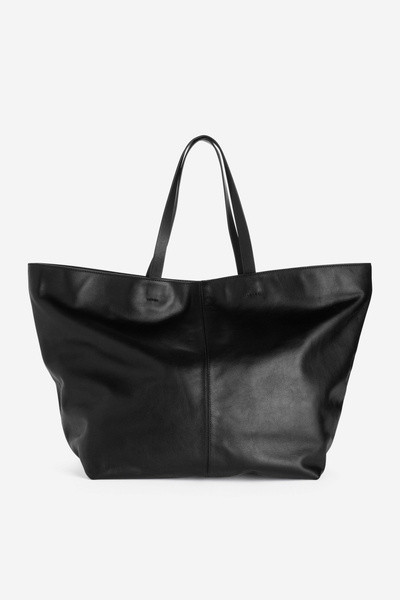 Leather Tote Bag – Black – Women – ARKET GB | Arket UK