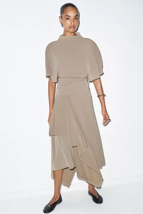 ASYMMETRIC FLOWING SKIRT | Zara UK