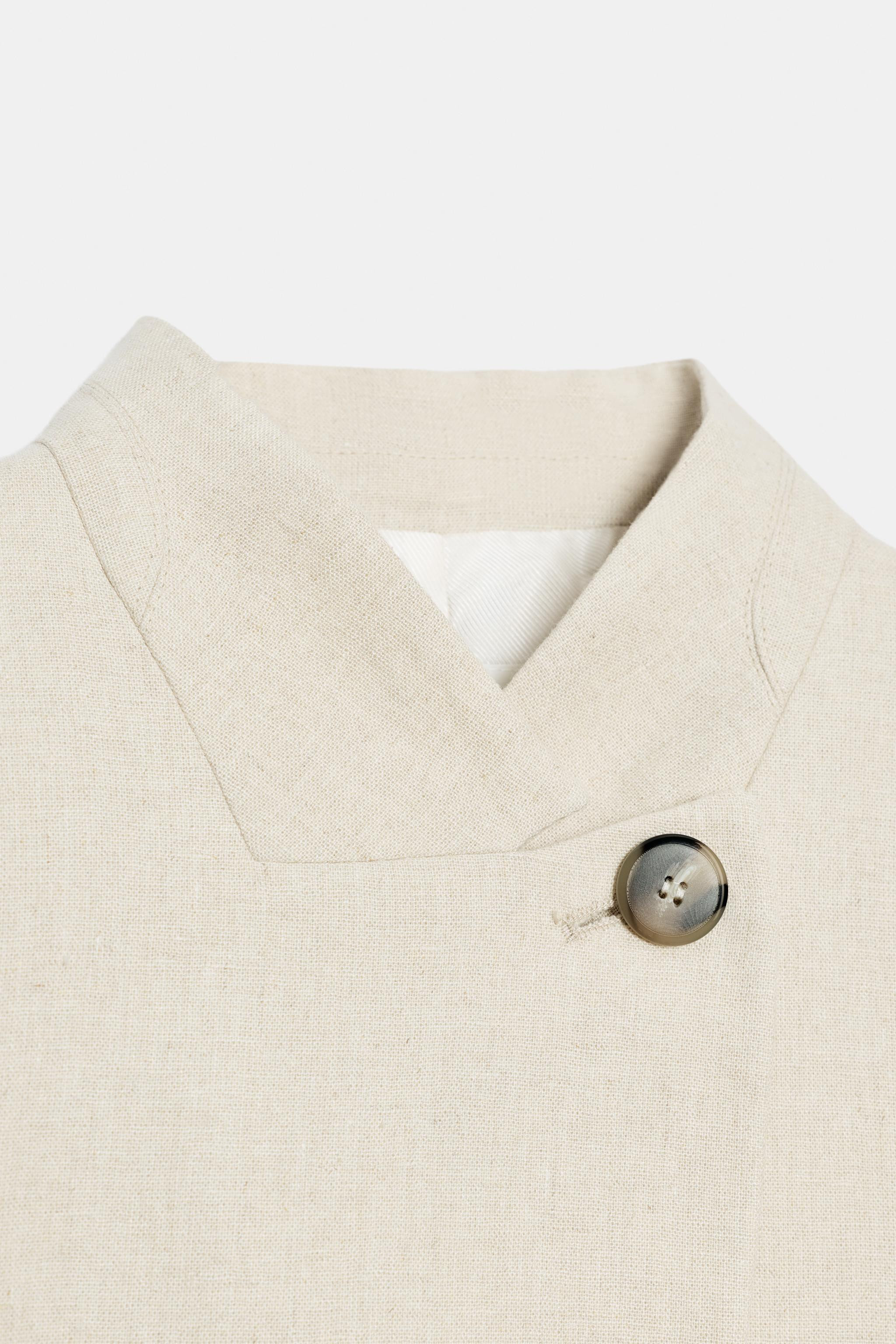 LINEN BLEND SHORT SLEEVE BLAZER | Zara UK