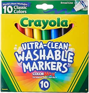 Crayola Ultraclean Broadline Classic Washable Markers (2-Pack) | Amazon (US)