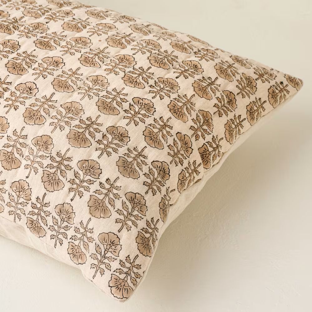 Flora Block Print Pillow Sham - Natural | Magnolia