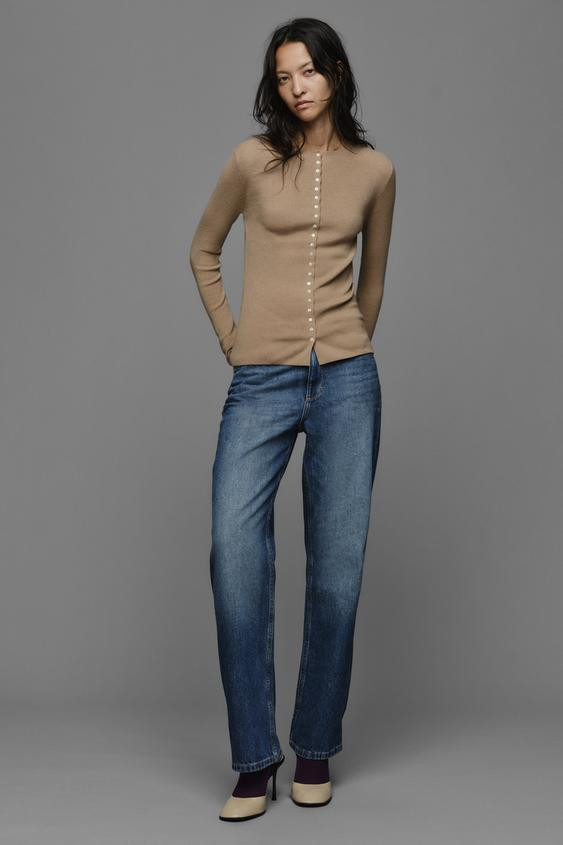 Zara - Wool Blend Buttoned Jacket - Black - S - Woman | Zara UK