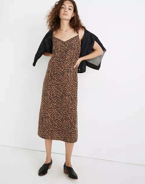 Silk Eva Slip Dress in Painted Leopard | Madewell