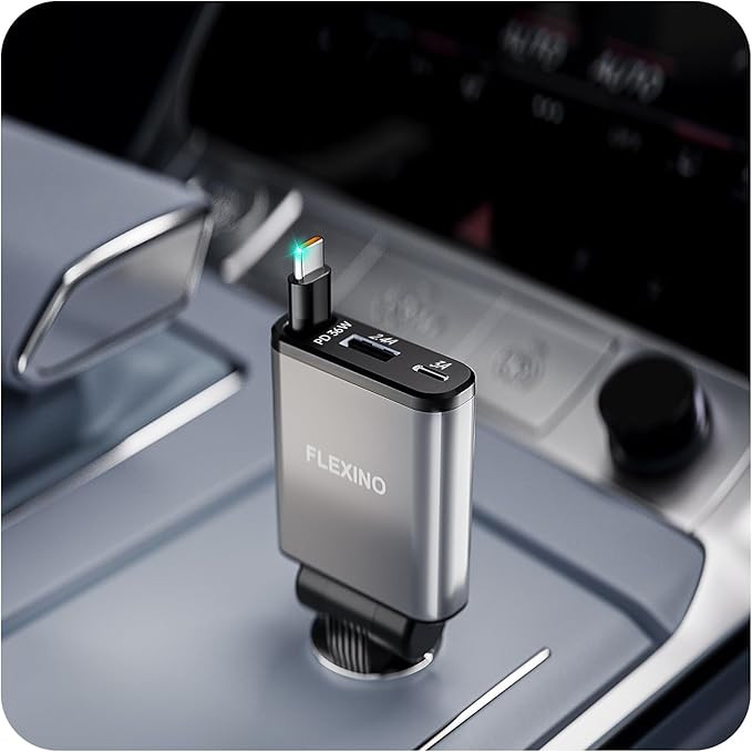 【Ultra-Slim】 Retractable Car Charger for iPhone 17, Fast Charging Car Chargers, USB C Car Cha... | Amazon (US)