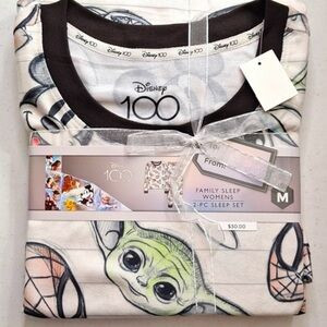 Disney 100 Character Mash-Up 2pc Women’s Pajama Set Mickey Stitch Yoda New! | Poshmark